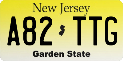 NJ license plate A82TTG