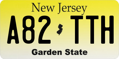 NJ license plate A82TTH