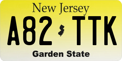 NJ license plate A82TTK