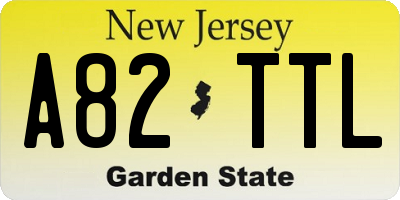 NJ license plate A82TTL