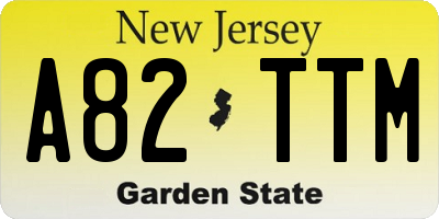 NJ license plate A82TTM