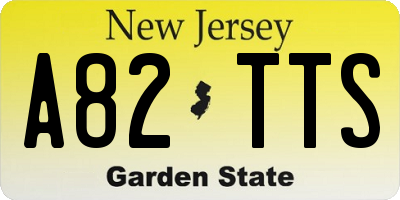 NJ license plate A82TTS