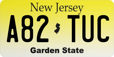 NJ license plate A82TUC