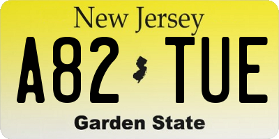 NJ license plate A82TUE