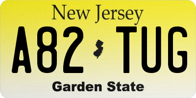 NJ license plate A82TUG