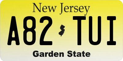NJ license plate A82TUI