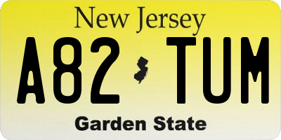 NJ license plate A82TUM