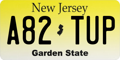 NJ license plate A82TUP