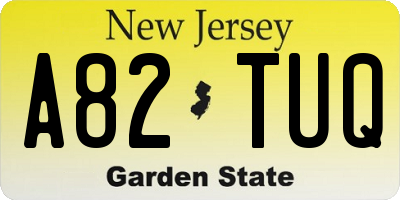 NJ license plate A82TUQ