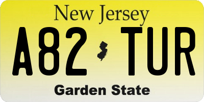 NJ license plate A82TUR