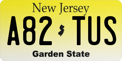 NJ license plate A82TUS