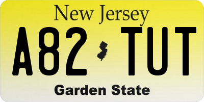 NJ license plate A82TUT