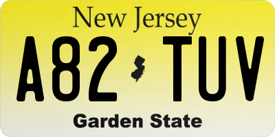 NJ license plate A82TUV
