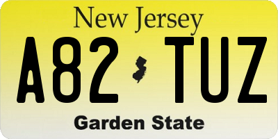 NJ license plate A82TUZ