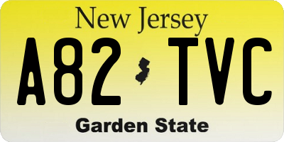 NJ license plate A82TVC