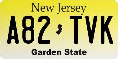 NJ license plate A82TVK