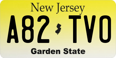 NJ license plate A82TVO