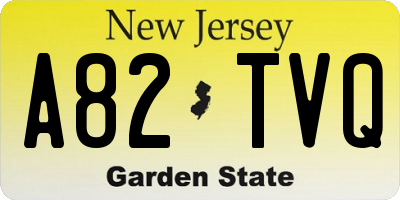 NJ license plate A82TVQ