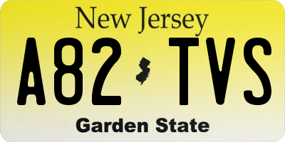 NJ license plate A82TVS