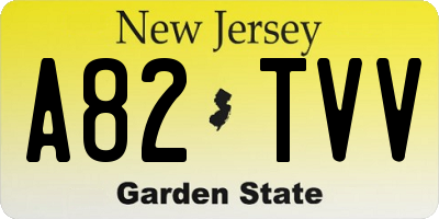 NJ license plate A82TVV