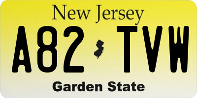 NJ license plate A82TVW