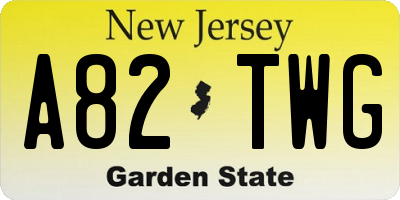 NJ license plate A82TWG