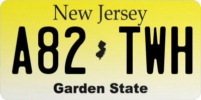 NJ license plate A82TWH