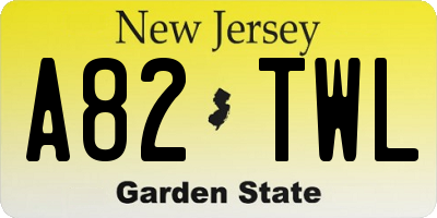 NJ license plate A82TWL