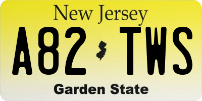 NJ license plate A82TWS