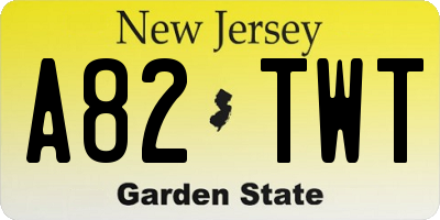 NJ license plate A82TWT