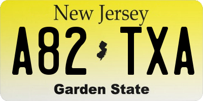 NJ license plate A82TXA