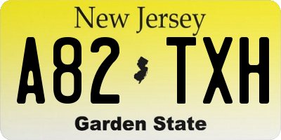 NJ license plate A82TXH