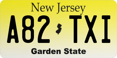NJ license plate A82TXI