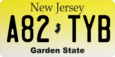 NJ license plate A82TYB