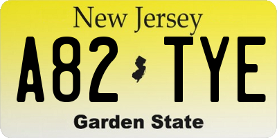 NJ license plate A82TYE
