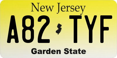 NJ license plate A82TYF