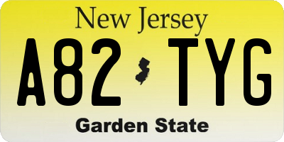 NJ license plate A82TYG