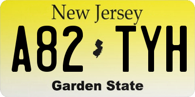 NJ license plate A82TYH