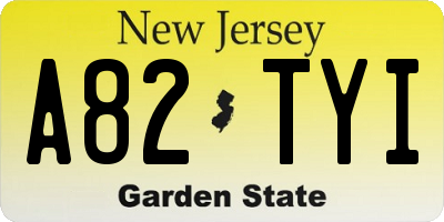 NJ license plate A82TYI
