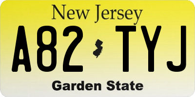 NJ license plate A82TYJ
