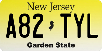 NJ license plate A82TYL