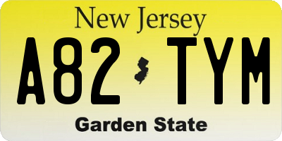 NJ license plate A82TYM