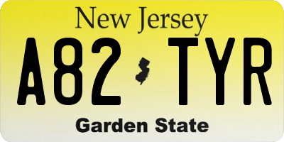 NJ license plate A82TYR