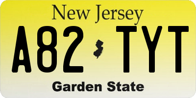 NJ license plate A82TYT