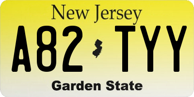 NJ license plate A82TYY