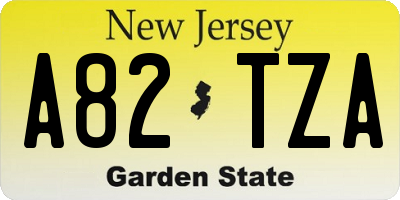 NJ license plate A82TZA