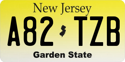 NJ license plate A82TZB