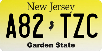 NJ license plate A82TZC