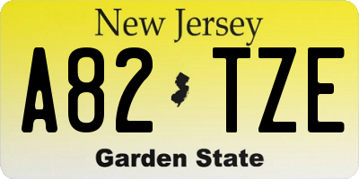 NJ license plate A82TZE