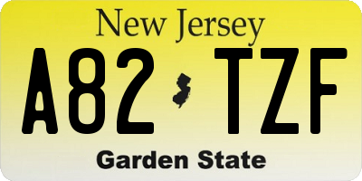 NJ license plate A82TZF